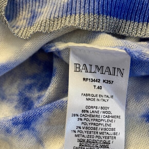 Balmain Tie Dye Crest Sweater - Size 8 - Picture 9 of 11